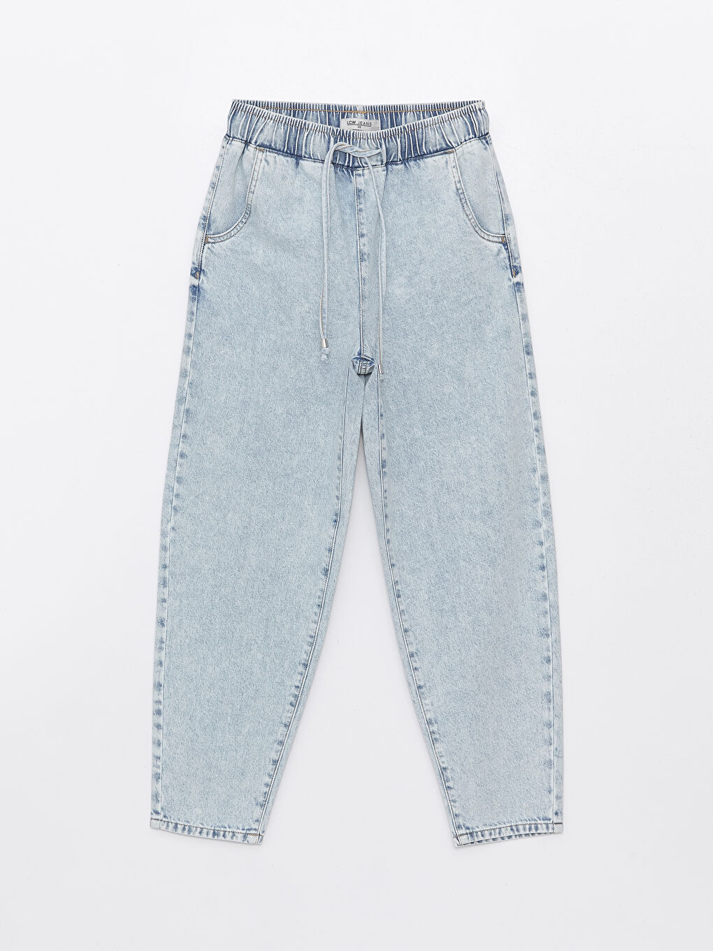 Elasticated Waist Mom Fit Women's Jeans -S47510Z8-311