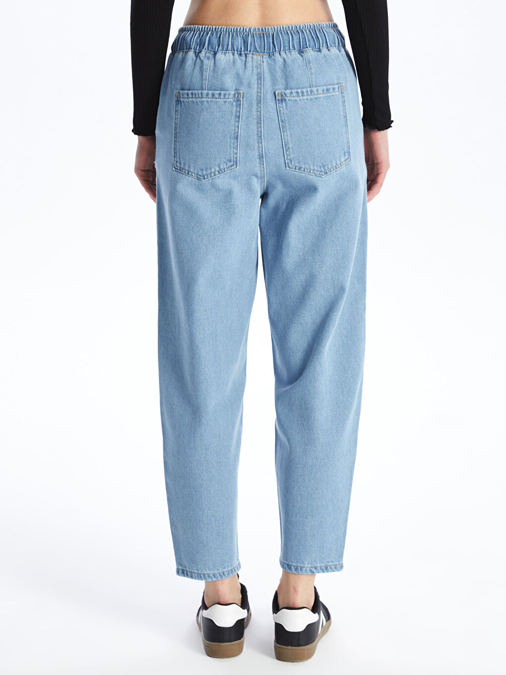 Elasticated Waist Mom Fit Women's Jeans -S47511Z8-507