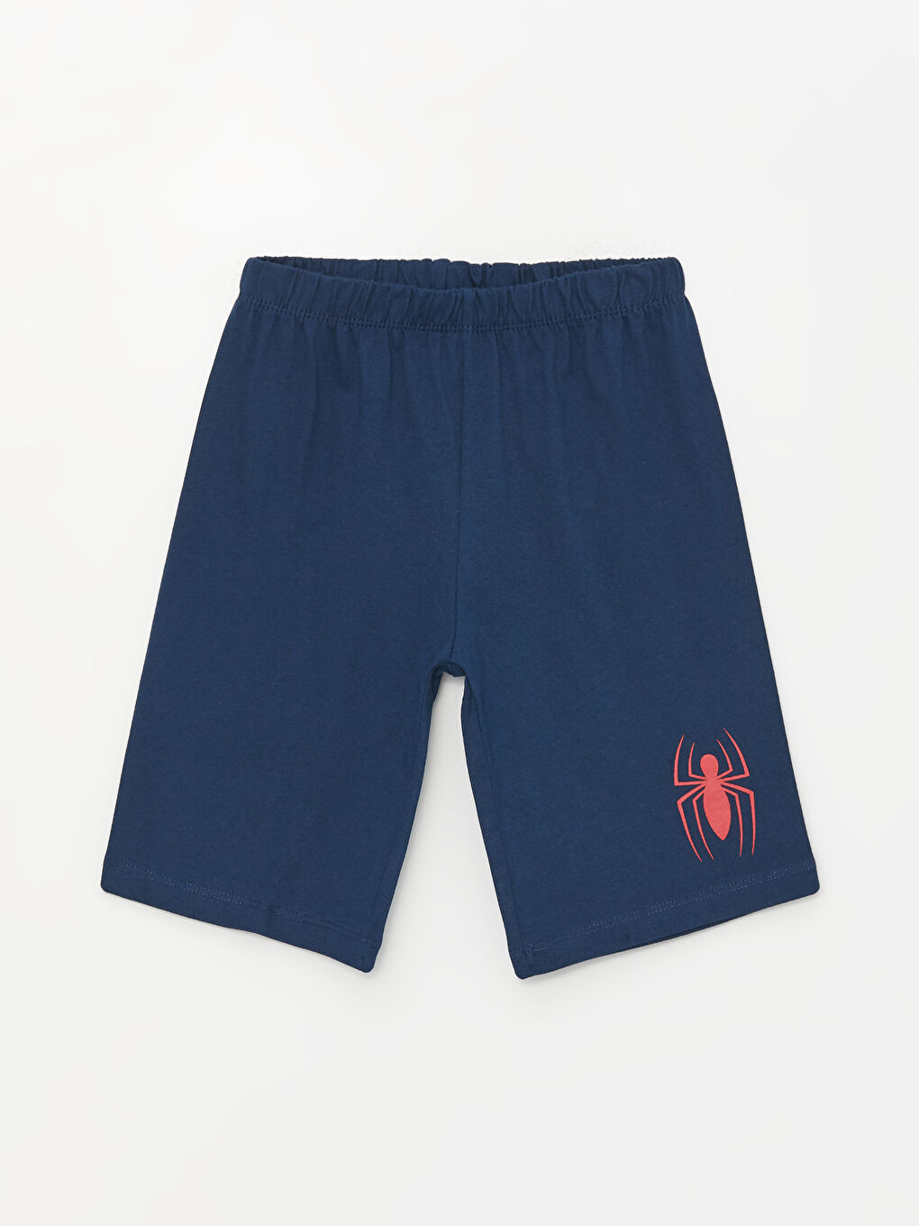 LCW Kids Gri Melanj Baskılı Bisiklet Yaka Spiderman Baskılı Kısa Kollu Erkek Çocuk Şortlu Pijama Takımı - 2