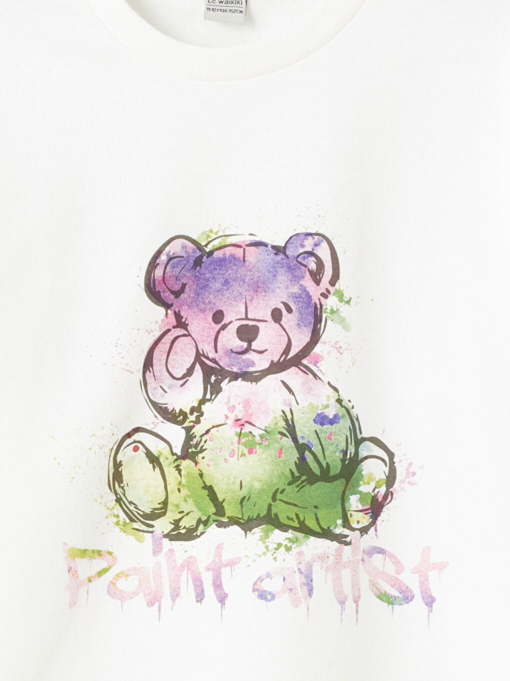 Crew Neck Printed Long Sleeve Girls' Sweatshirt-2