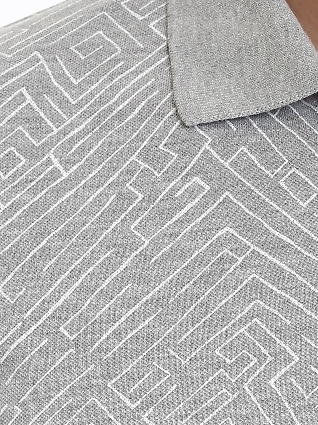 تي شيرت رجالي بنقشة بكم قصير وكول بولو-4