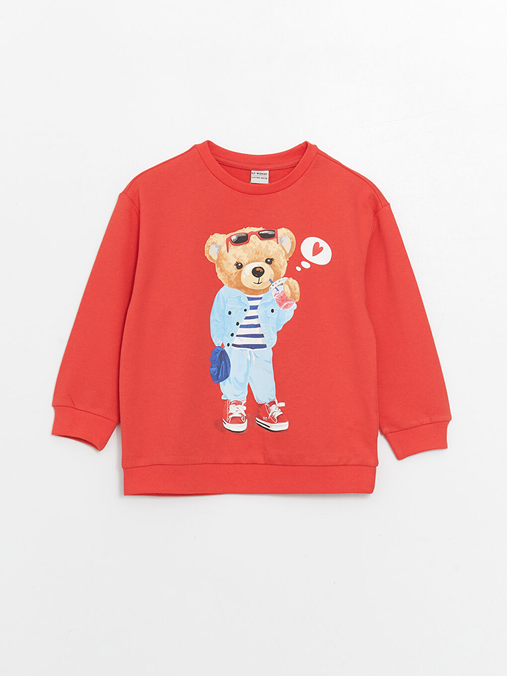 Crew Neck Printed Long Sleeve Girls' Sweatshirt -S47551Z4-GPU