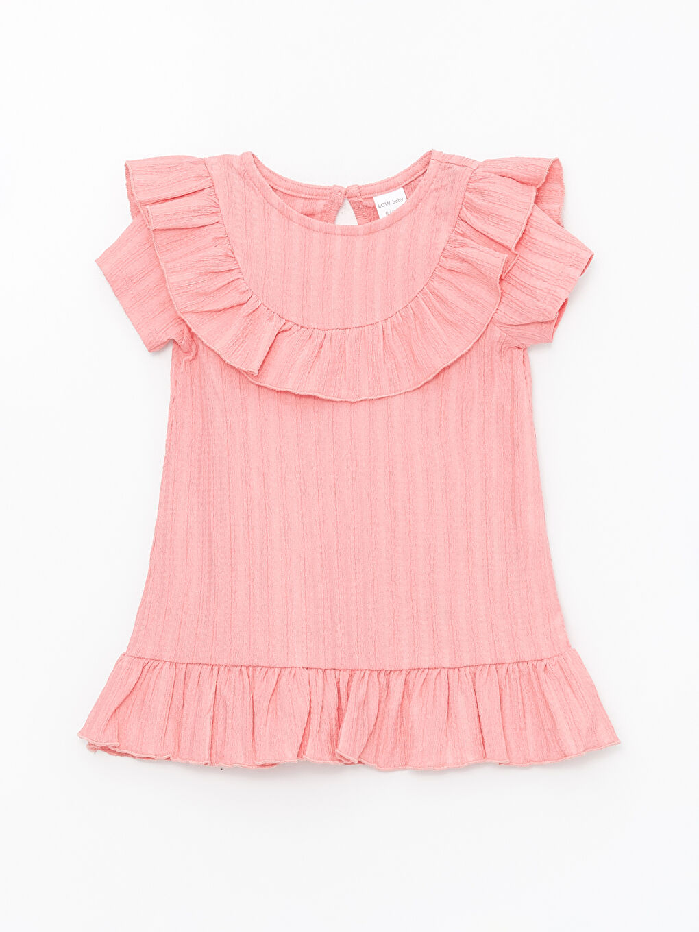 Crew Neck Short Sleeve Basic Baby Girl Dress -S47597Z1-VHG