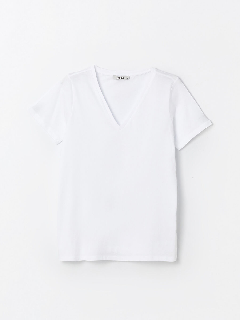V Neck Straight Short Sleeve Women T-Shirt -S47629Z8-KE8