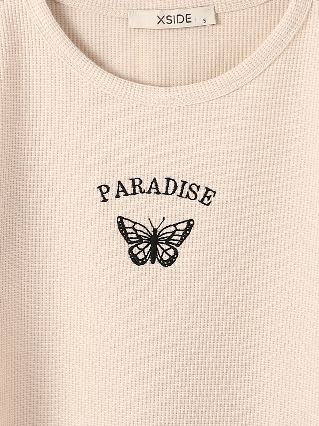 Crew Neck Embroidered Short Sleeve Women's T-Shirt-1