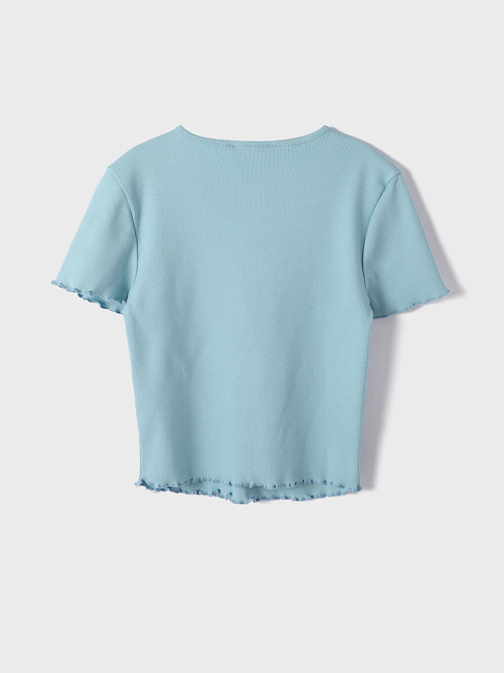 Crew Neck Embroidered Short Sleeve Crop Women's T-Shirt-1