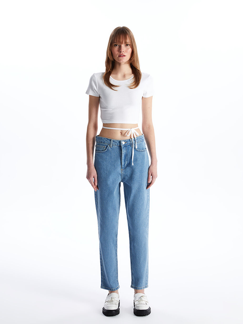 Crew Neck Plain Short Sleeve Women's Crop -S47685Z8-Q6K