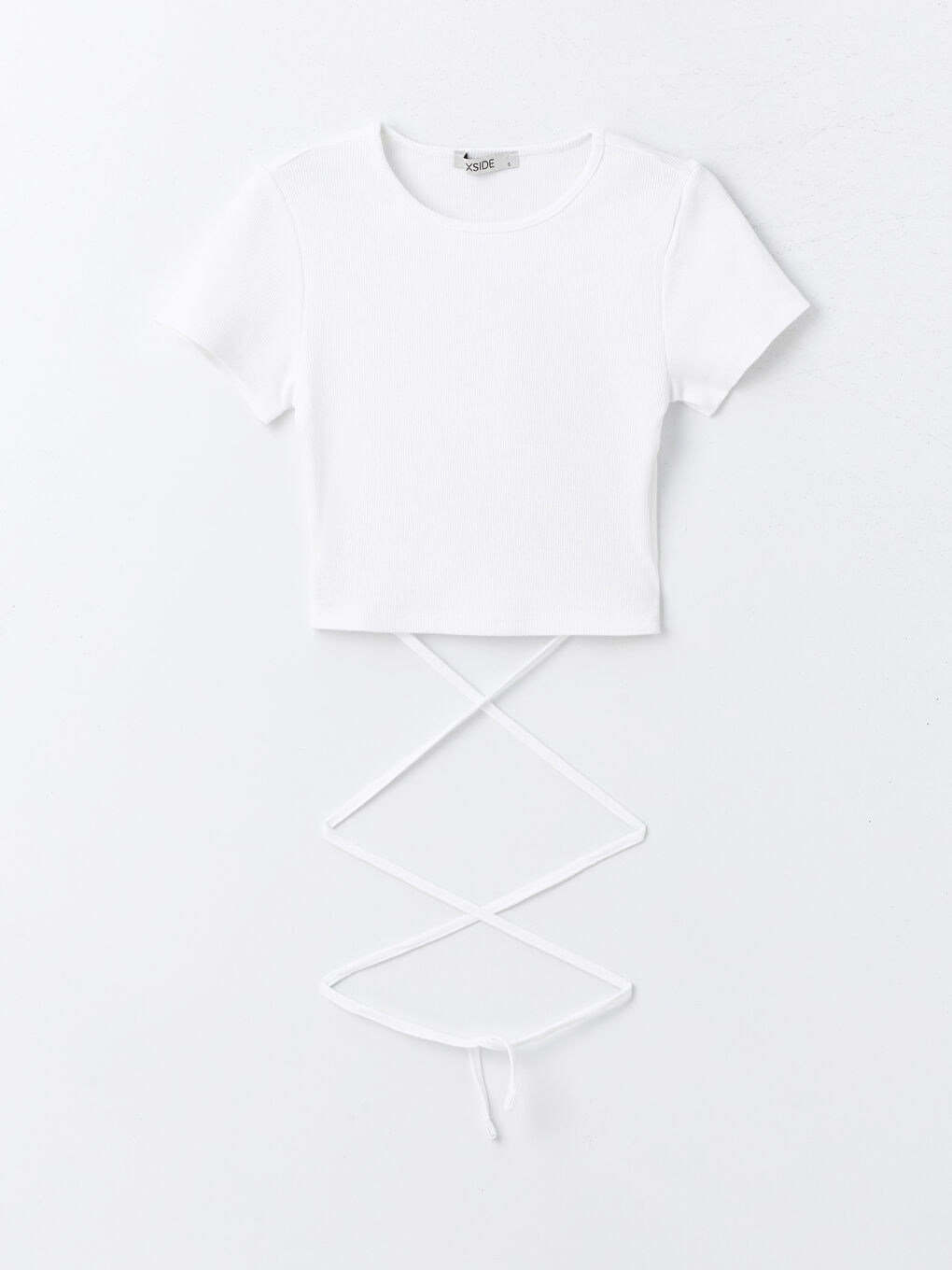 Crew Neck Plain Short Sleeve Women's Crop -S47685Z8-Q6K