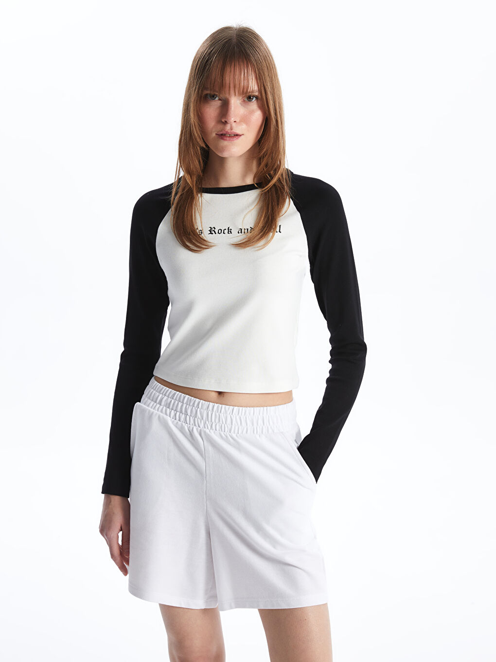 Women's Standard Fit Shorts With Elastic Waist -S47740Z8-Q6K