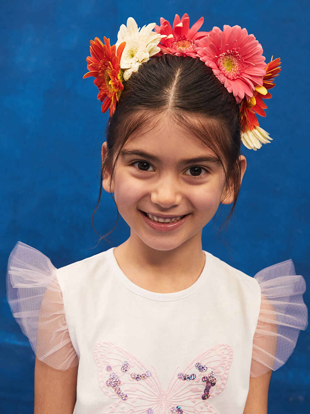 Crew Neck Sequins Embroidered Short Sleeve Girls T-Shirt -S47760Z4-Q6K
