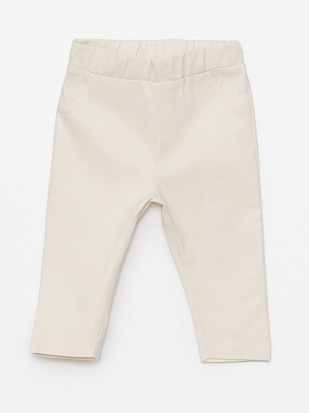 Bej Beli Lastikli Erkek Bebek Pantolon