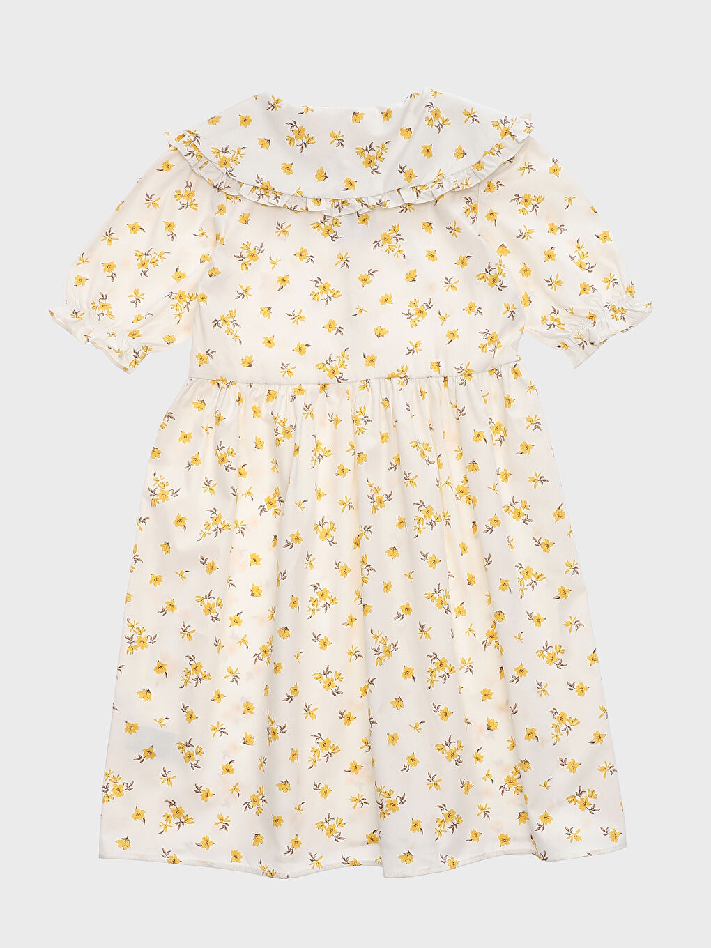 Peter Pan Collar Floral Girls' Dress-3