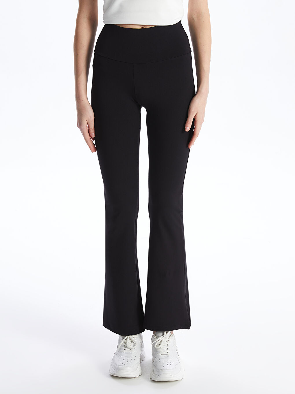 Elastic Waist Straight Flared Women's Leggings Trousers -S47866Z8-CVL
