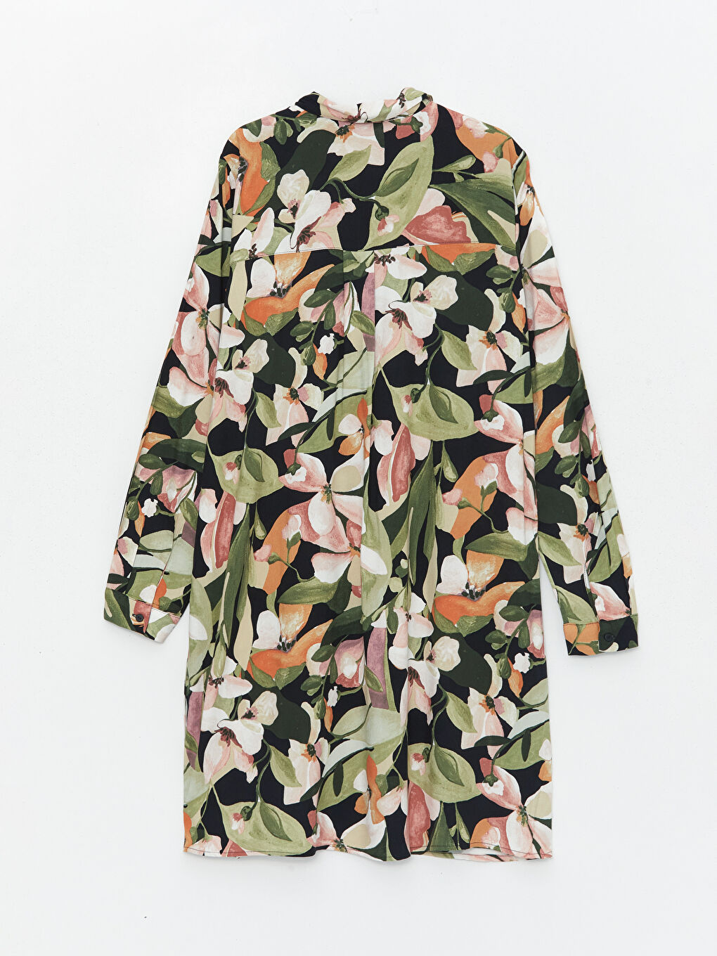 قميص تونيك منقوش كم طويل للسيدات-6