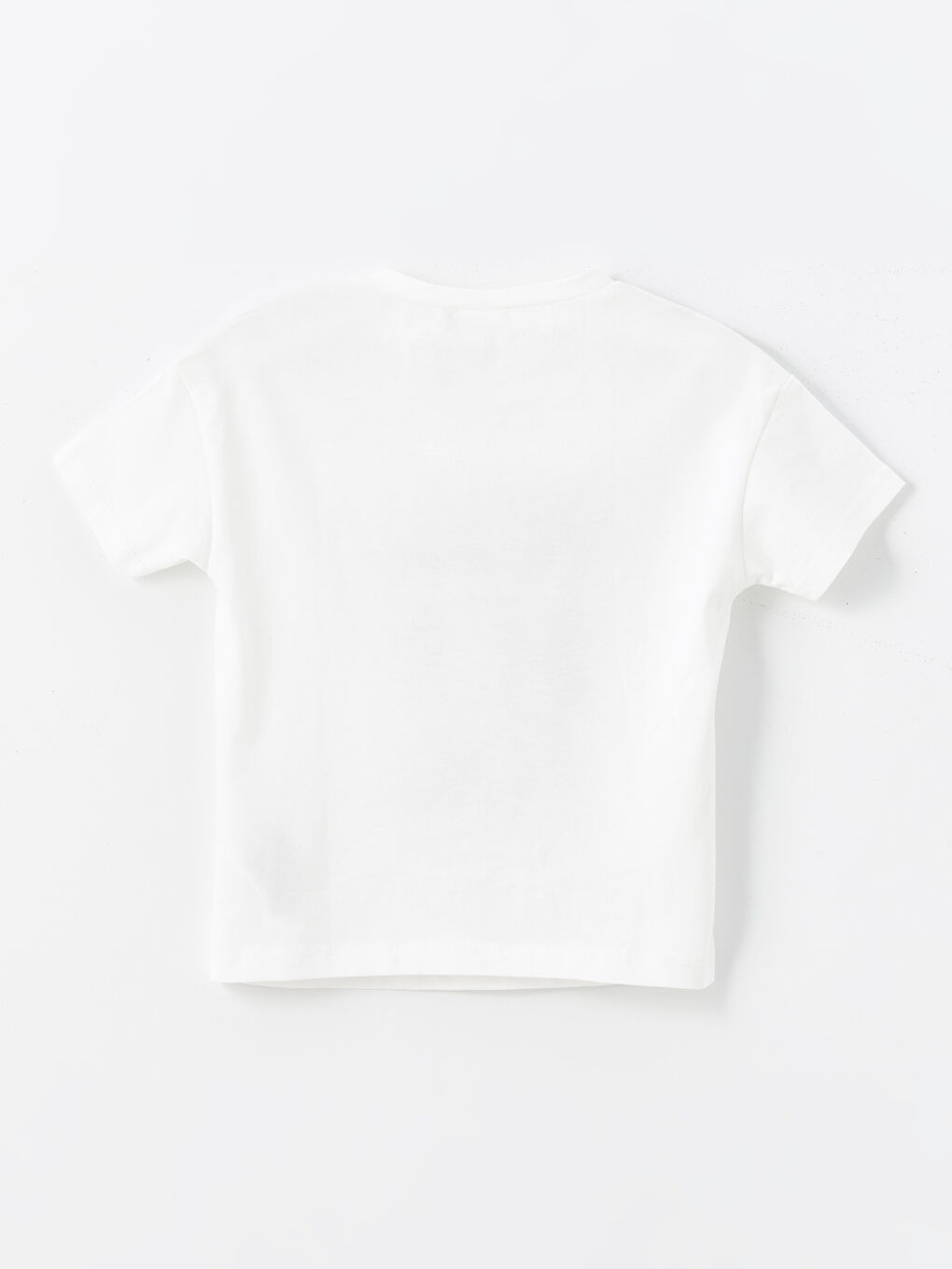 Ekru Bisiklet Yaka Baskılı Kız Çocuk Pijama Üst-1