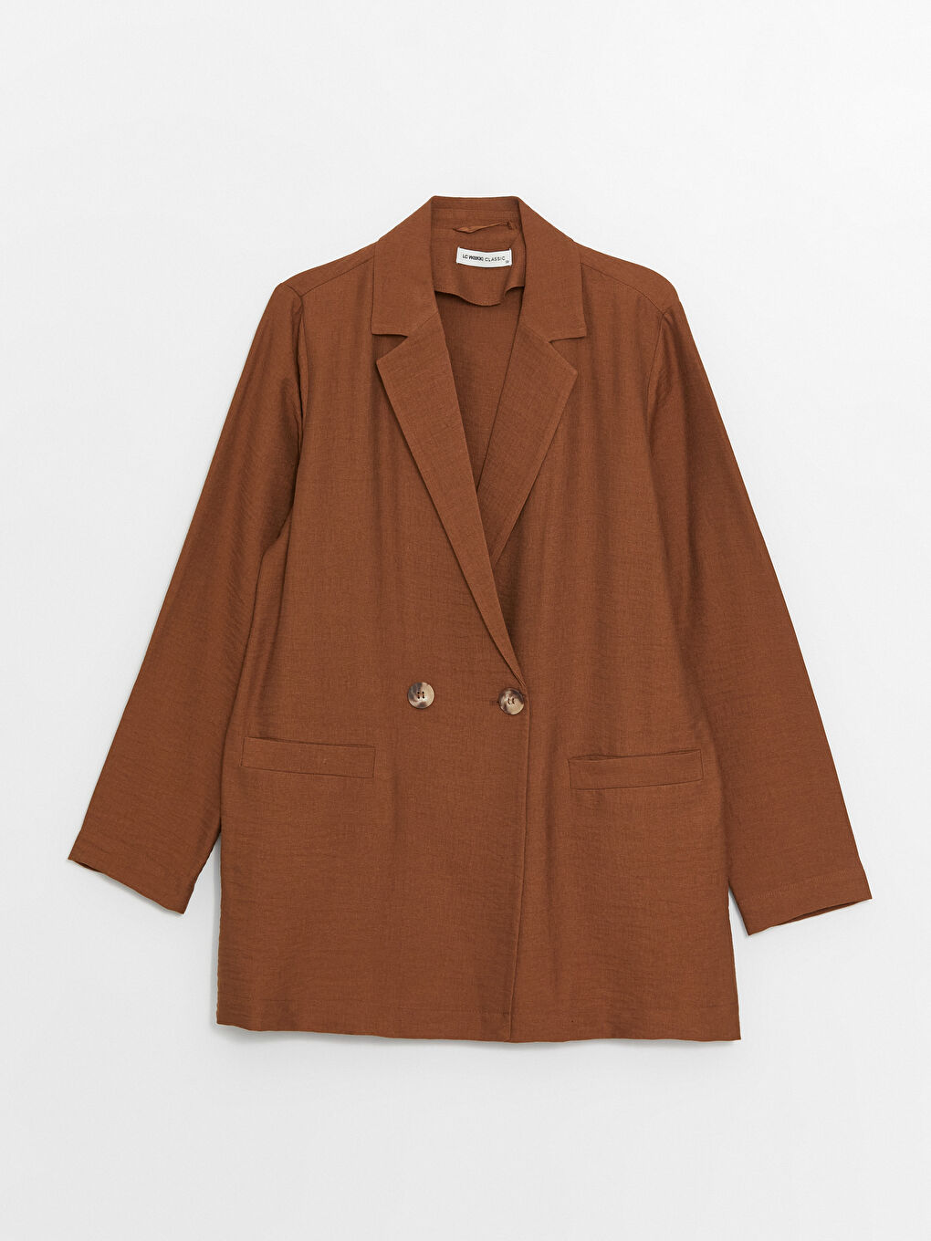 Kahverengi Düz Uzun Kollu Kadın Ceket-5