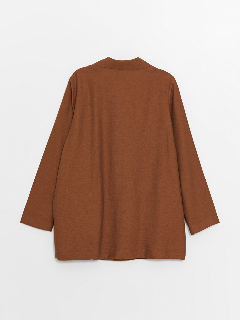 Kahverengi Düz Uzun Kollu Kadın Ceket-6