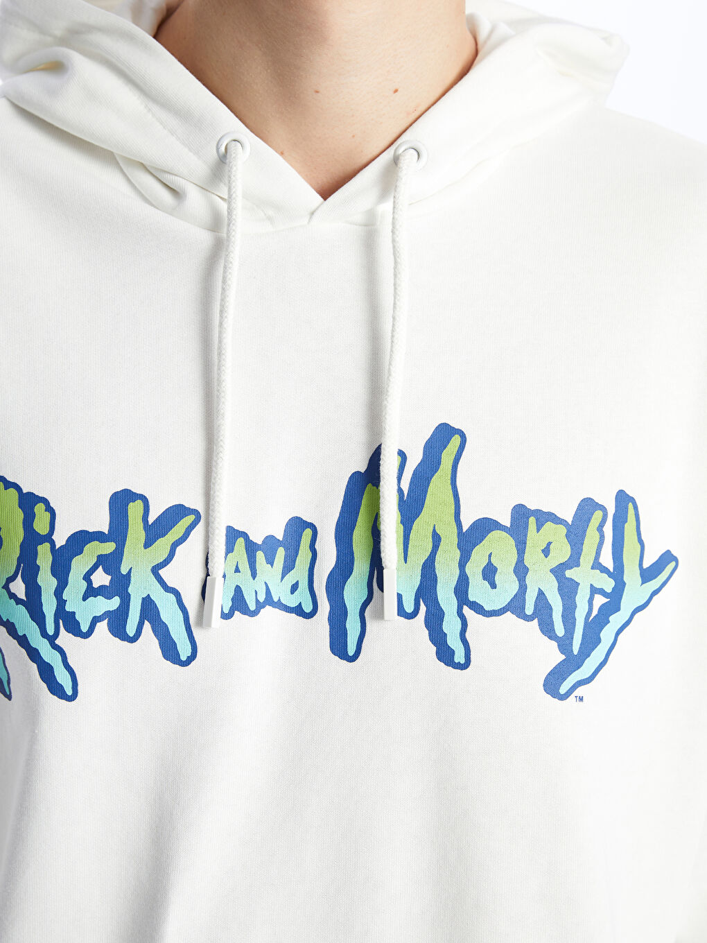 XSIDE Ekru Uzun Kollu Rick and Morty Baskılı Erkek Hoodie - 4