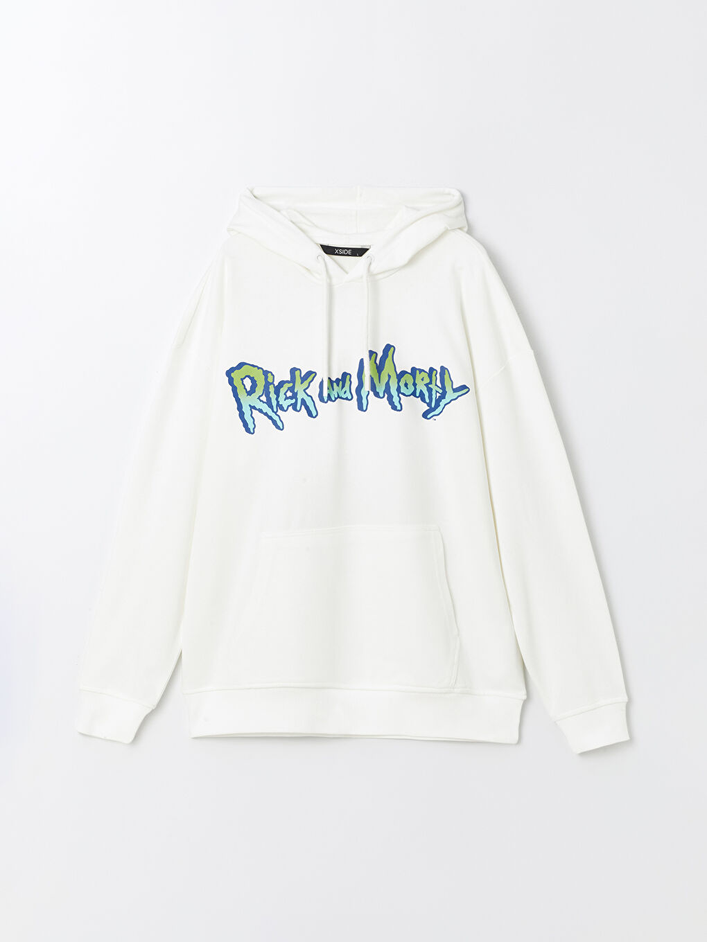 XSIDE Ekru Uzun Kollu Rick and Morty Baskılı Erkek Hoodie - 6