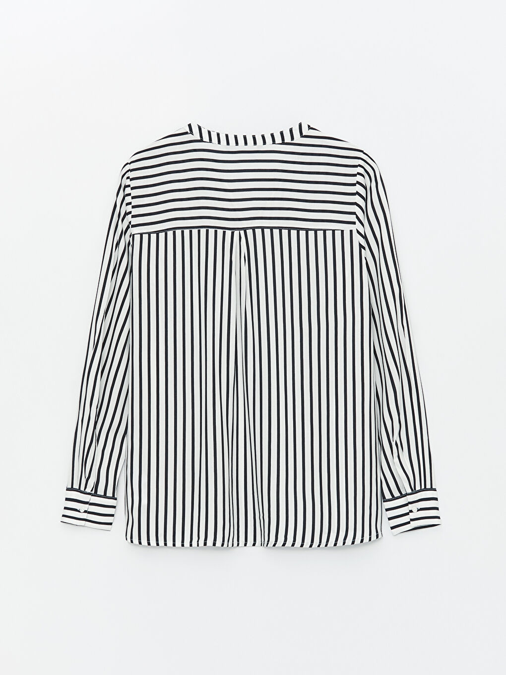 LCWAIKIKI Classic Bluza sa okovratnikom sa izrezom, prugasta, dugi rukav, za žene -S48010Z8-LEG