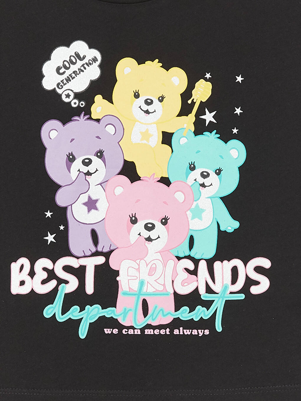 Crew Neck Printed Short Sleeve Girls' T-shirt-2