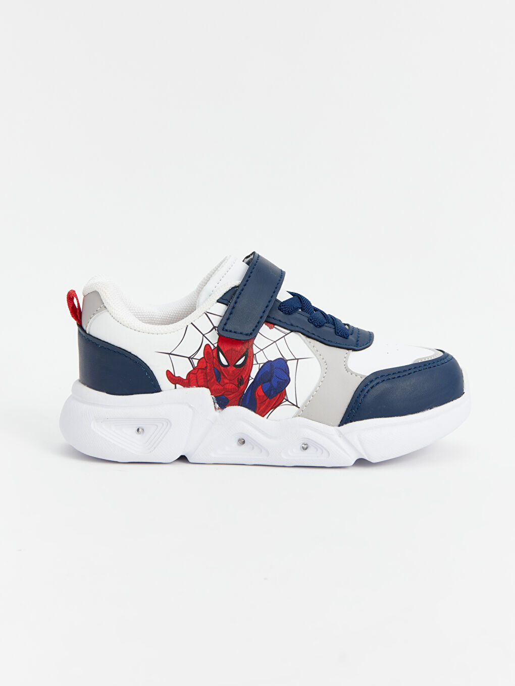 Beyaz Spiderman Baskılı Taban Işıklı Erkek Çocuk Spor Ayakkabı-2