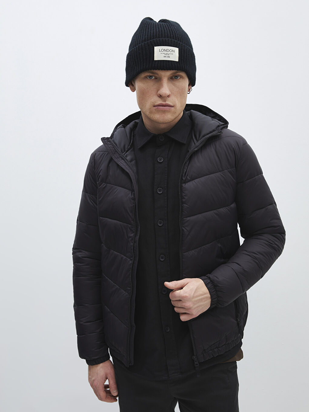 Slim Fit Hooded Men's Puffer Coat-1
