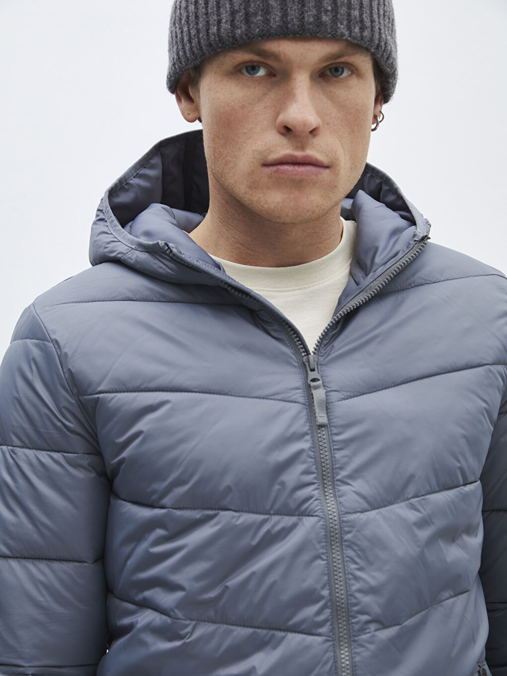 Slim Fit Hooded Men's Puffer Coat-1