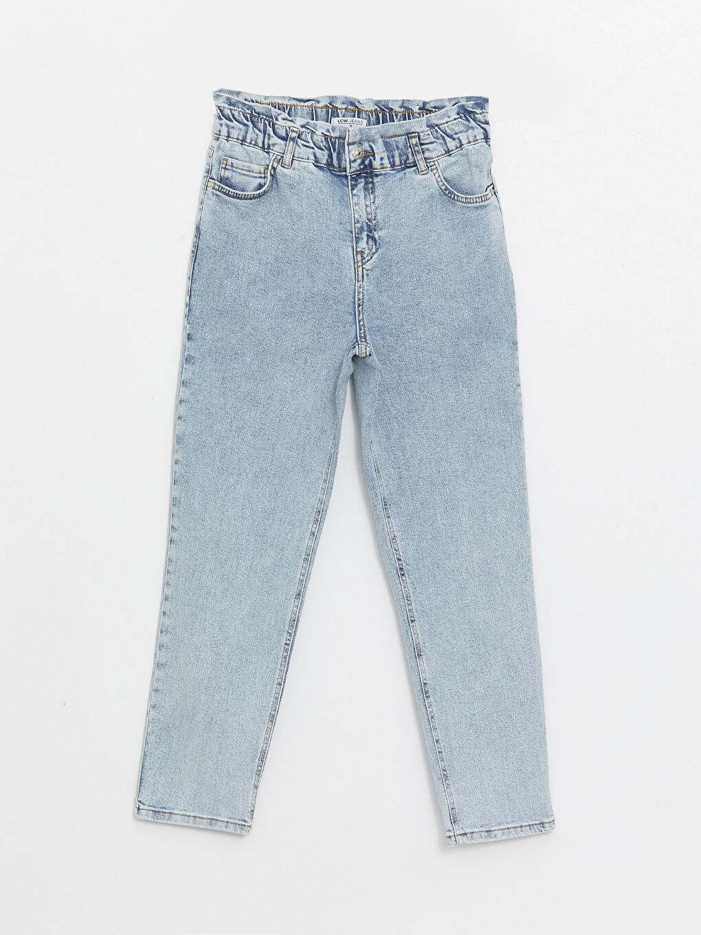 LCWAIKIKI Classic Indigo Beli Lastikli Slim Mom Kadın Jean Pantolon - 8