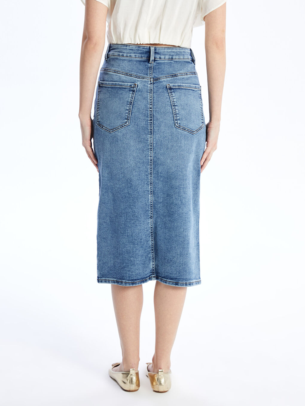 LCWAIKIKI Classic Дънкова пола за жени Slim Fit -S48115Z8-563