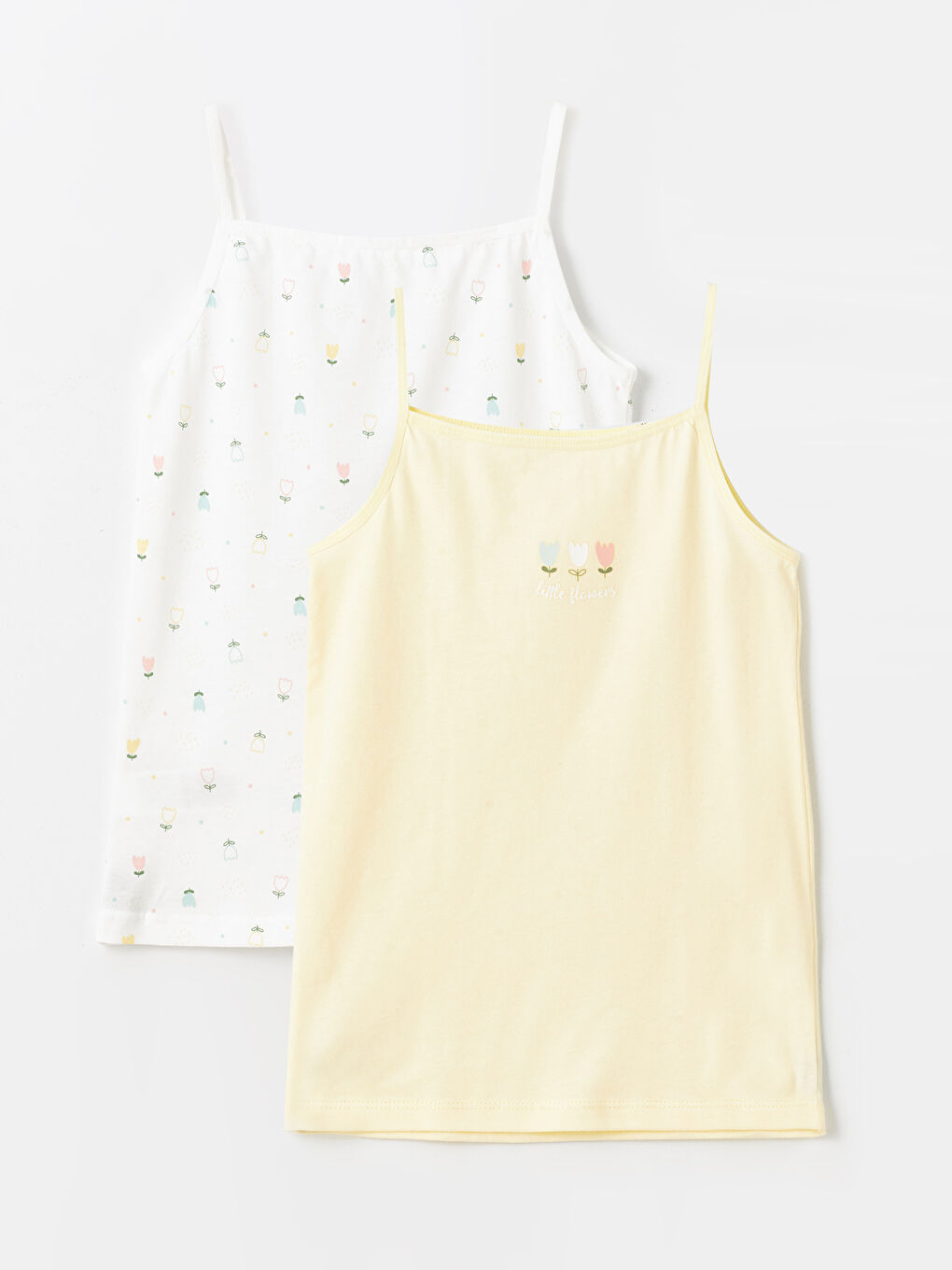 Square Neck Printed Girl's Undershirt, 2-pack -S48142Z4-FQ0