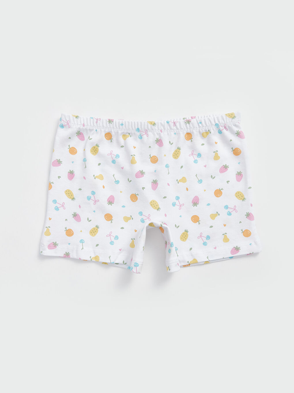 Beyaz Baskılı Kız Çocuk Boxer