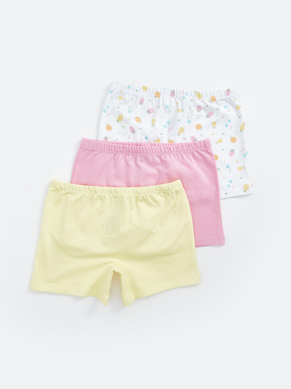 LCW Kids Optik Beyaz Baskılı Baskılı Kız Çocuk Boxer 3'lü - 1