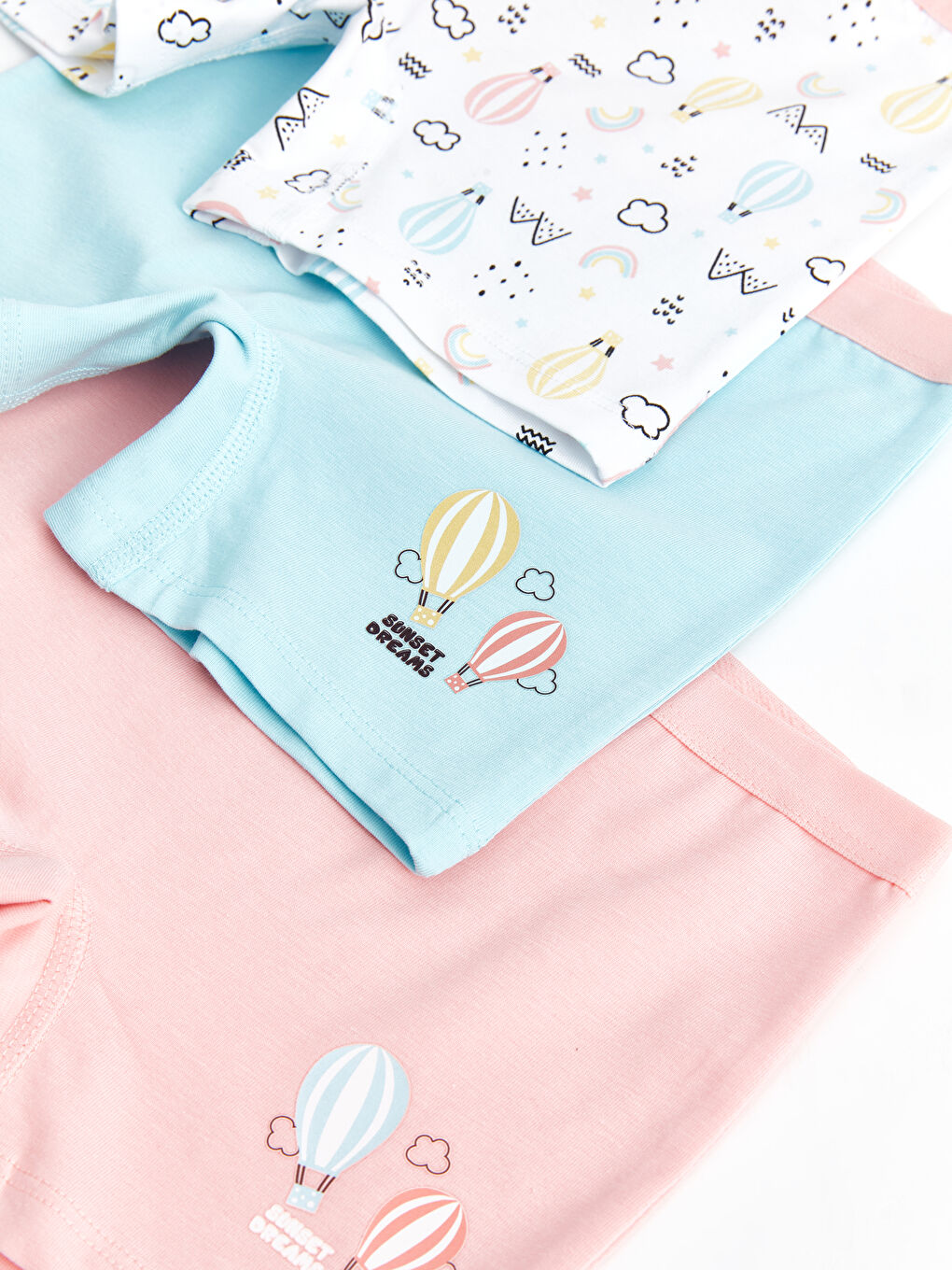 Beyaz Baskılı Kız Çocuk Boxer 3'lü-2