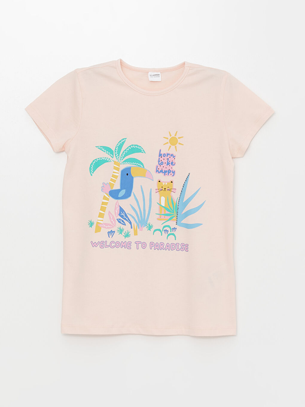 Pembe Bisiklet Yaka Baskılı Kız Çocuk Pijama Üst