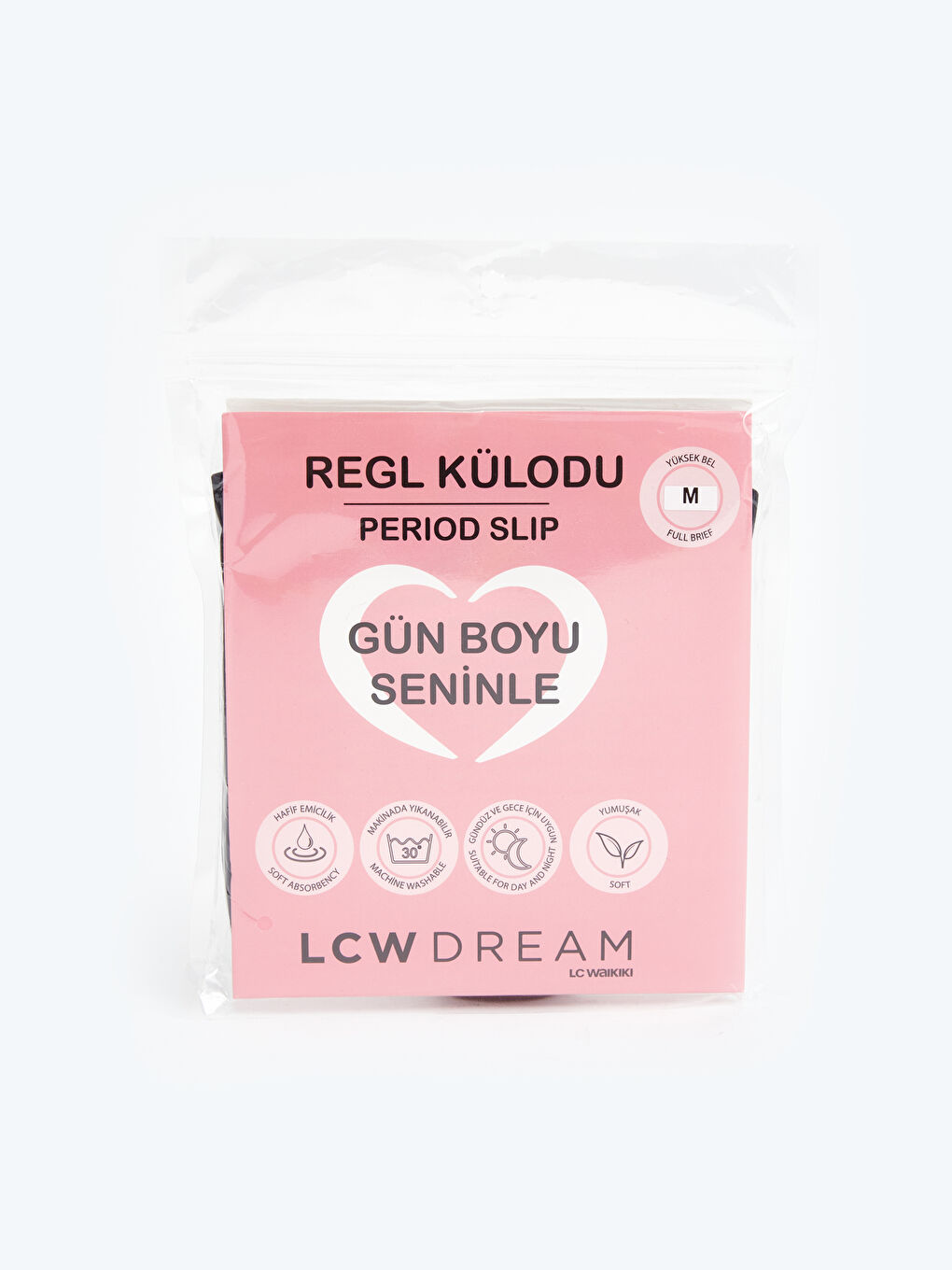 LCW DREAM Yeni Siyah Düz Klasik Regl Destek Külodu - 1