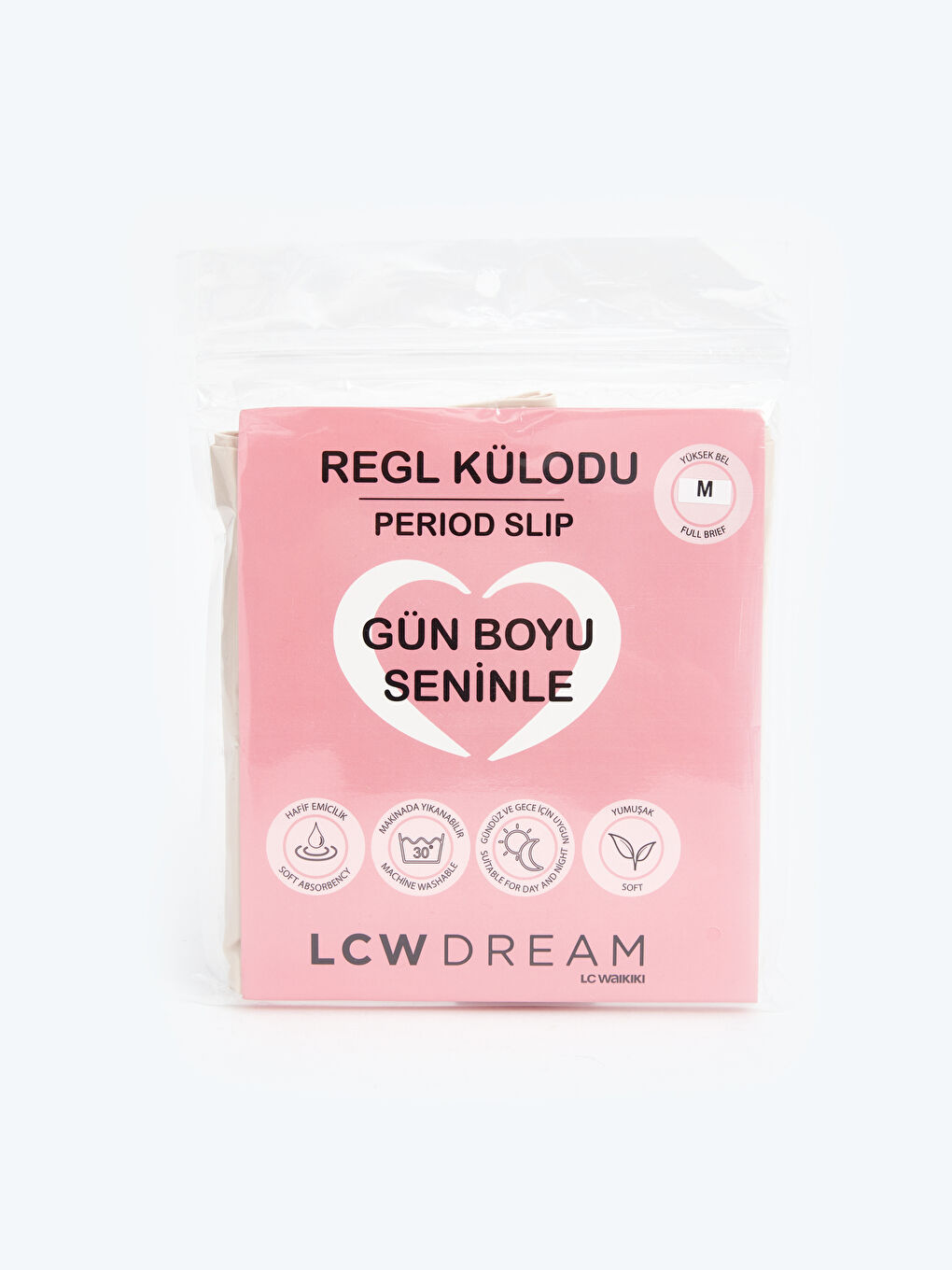 LCW DREAM Pembe Düz Klasik Regl Destek Külodu - 1