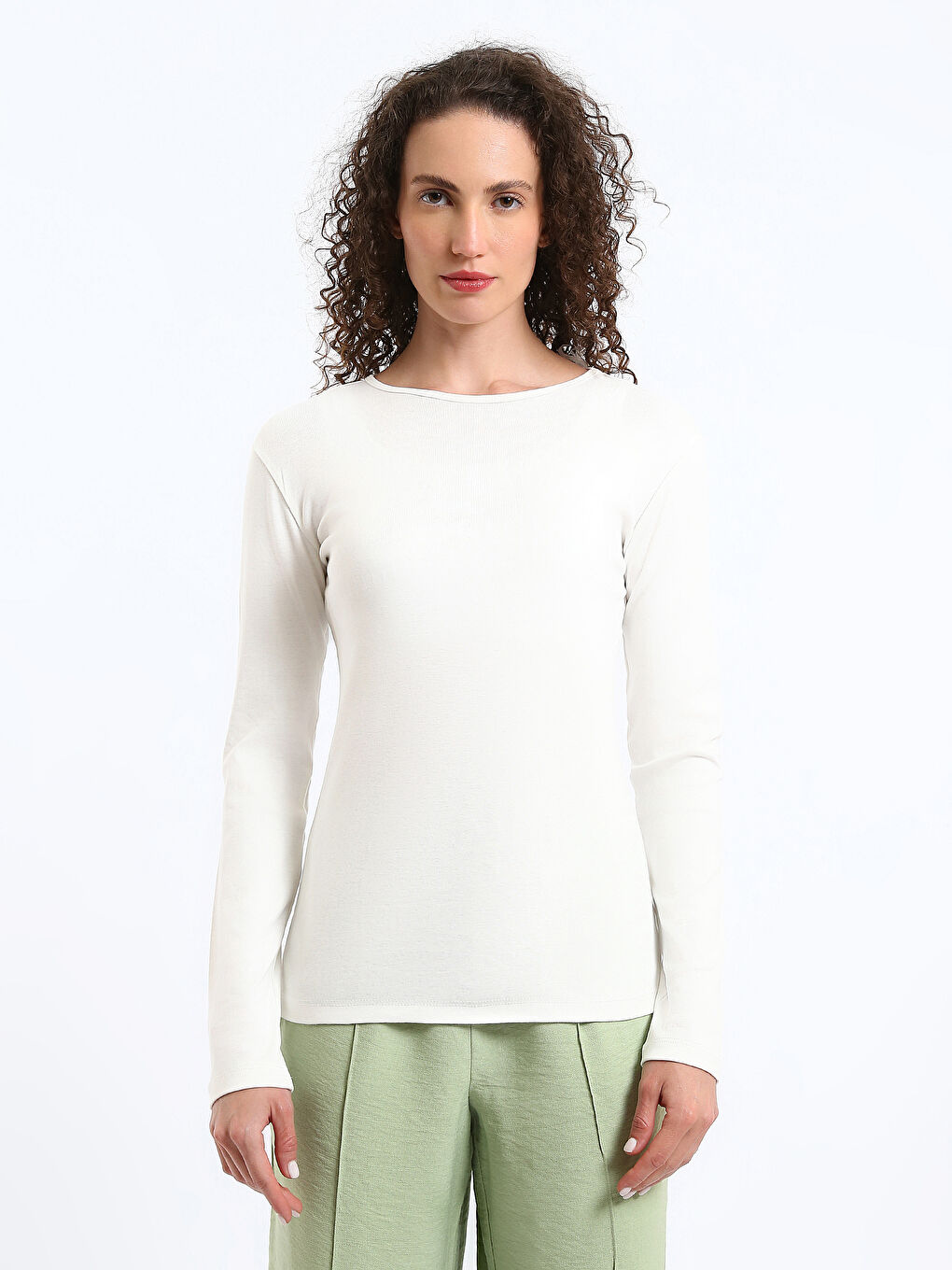 Bisiklet Yaka Kadın Body-1