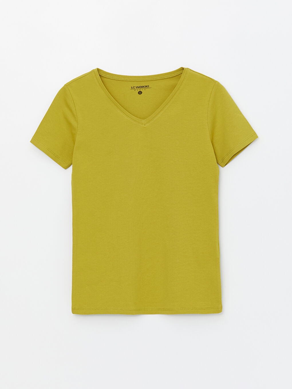 V Neck Straight Short Sleeve Women T-Shirt -S48208Z8-QYP