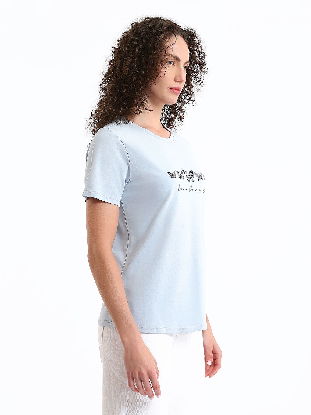 Crew Neck Printed Short Sleeve Women's T-Shirt-2