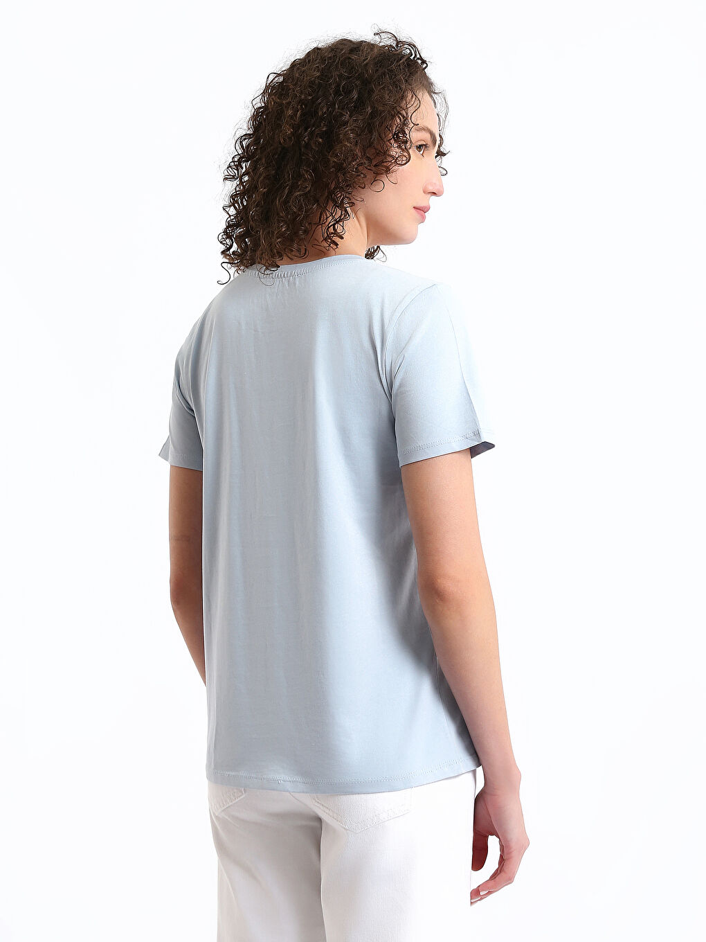 Crew Neck Printed Short Sleeve Women's T-Shirt-3