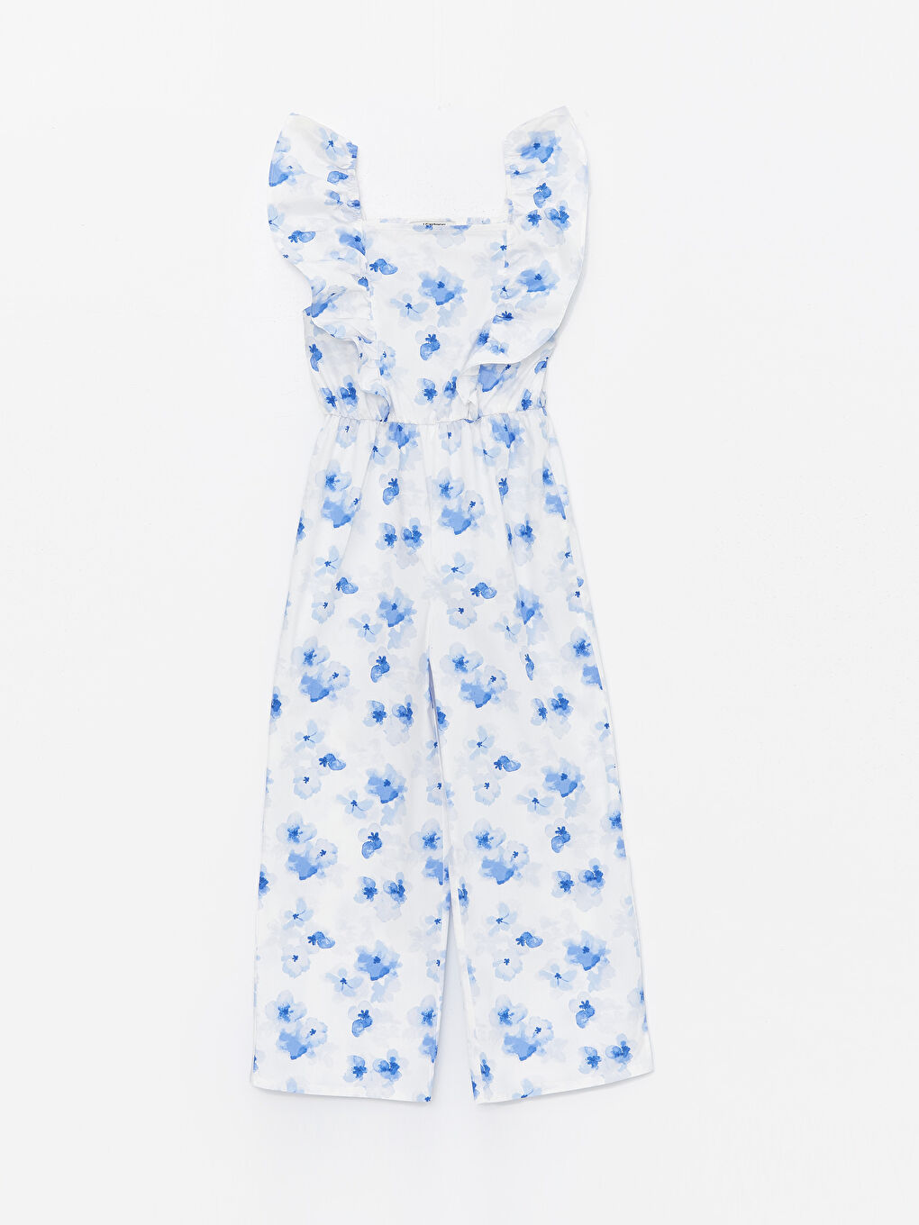 Square Collar Floral Girl's Jumpsuit -S48214Z4-LRA