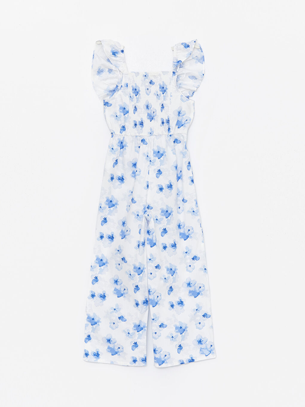 Square Collar Floral Girl's Jumpsuit -S48214Z4-LRA