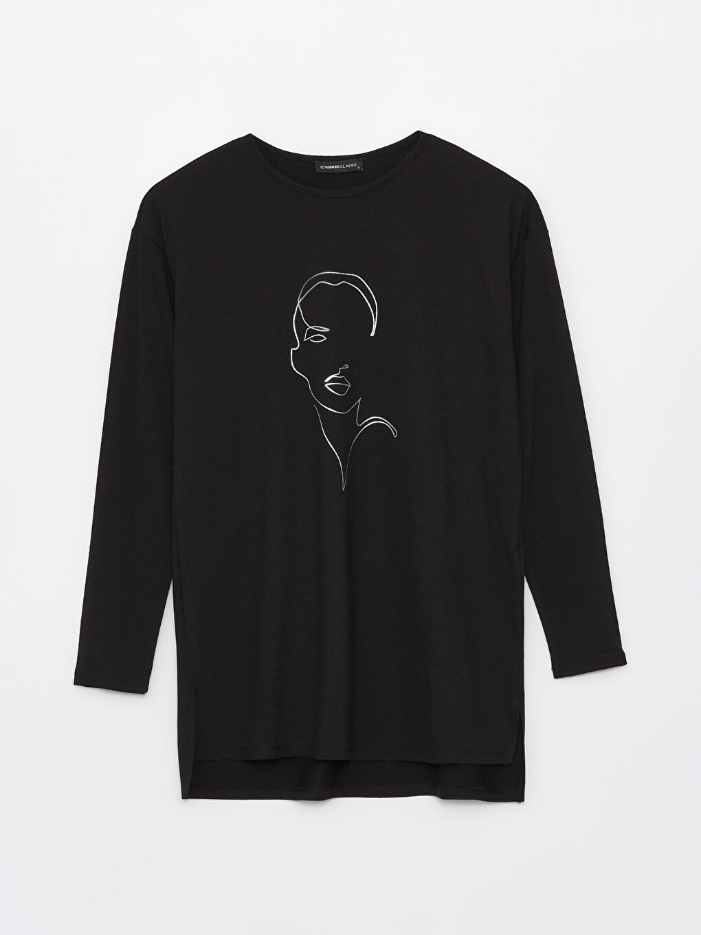 Crew Neck Printed Long Sleeve Women's T-shirt -S48219Z8-CVL