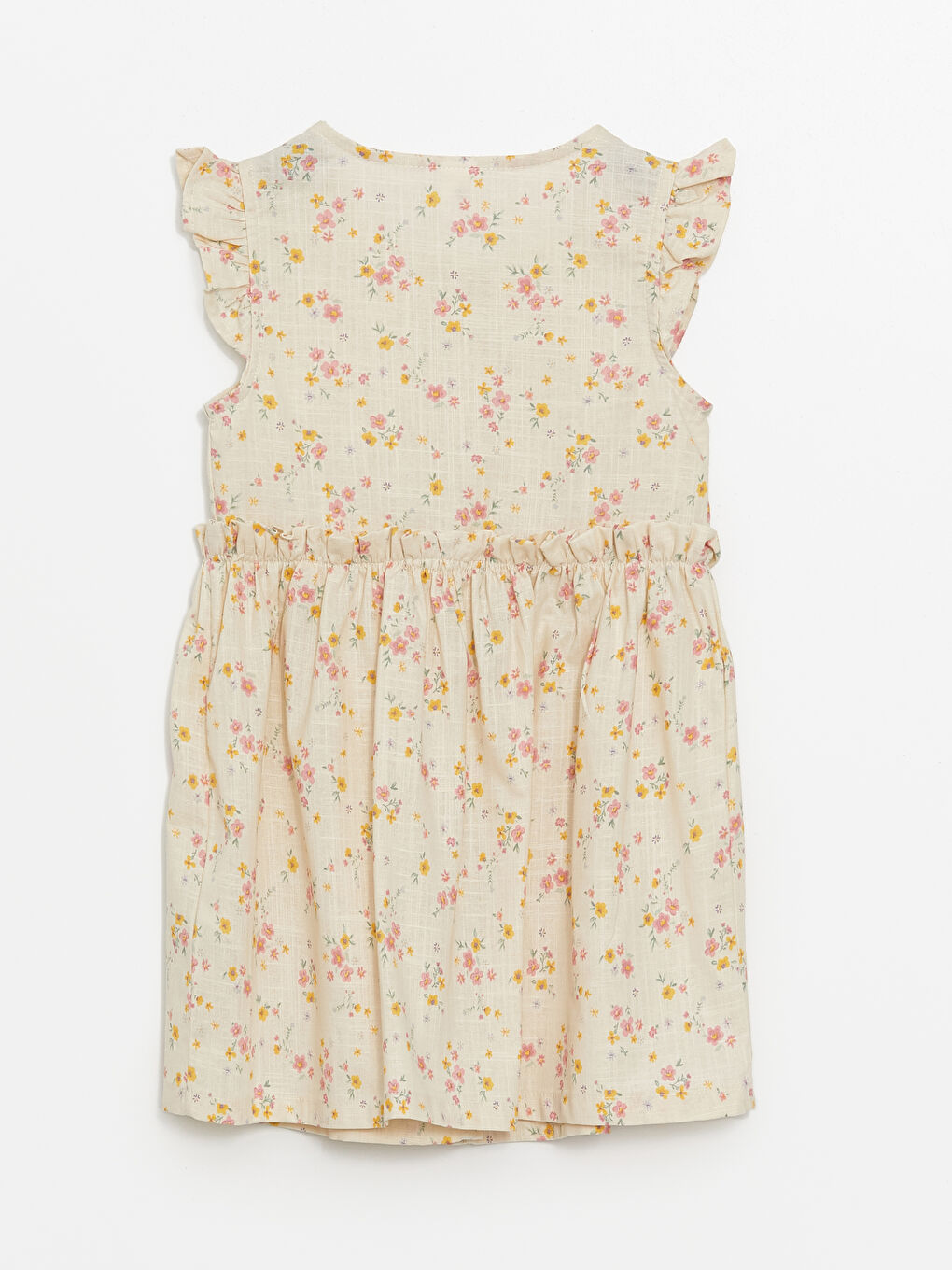 LCW Kids Crew Neck Floral Linen Blend Baby Girls' Dress -S48222Z1-LRA