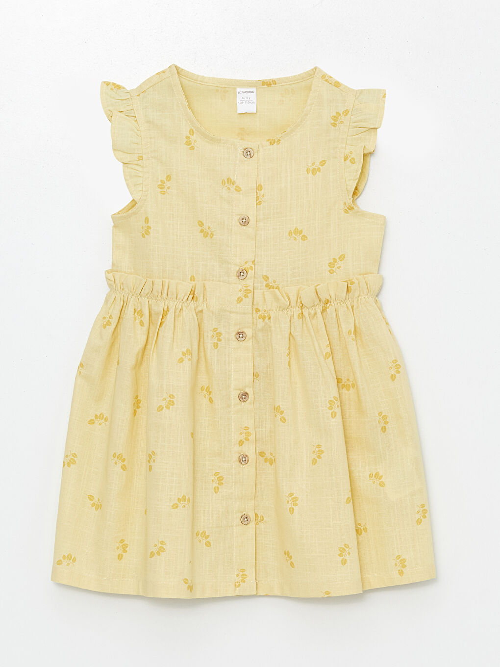 LCW Kids Crew Neck Floral Linen Blend Baby Girls' Dress -S48222Z1-LUG