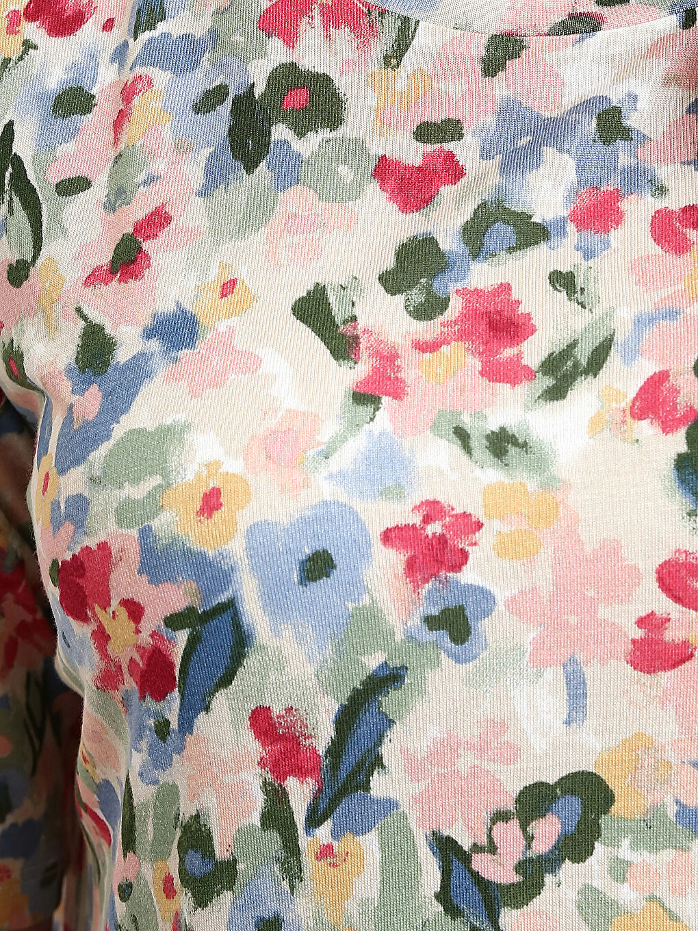 Blouse à Manches Courtes à Motifs avec Col Rond pour Femmes-4