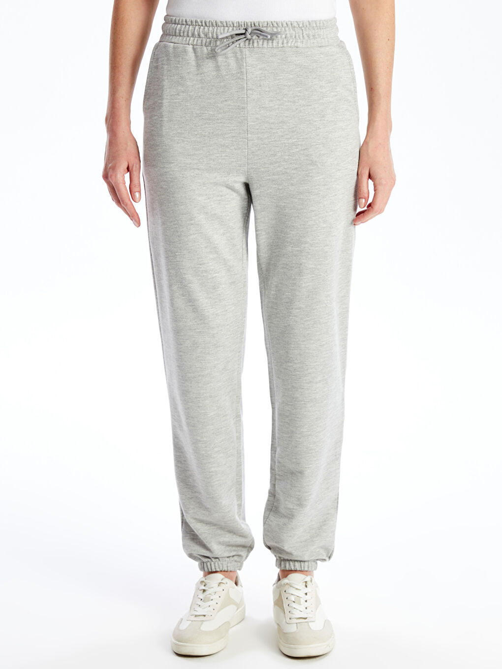 Women's Elasticated Waist Plain Jogger Sweatpants-2