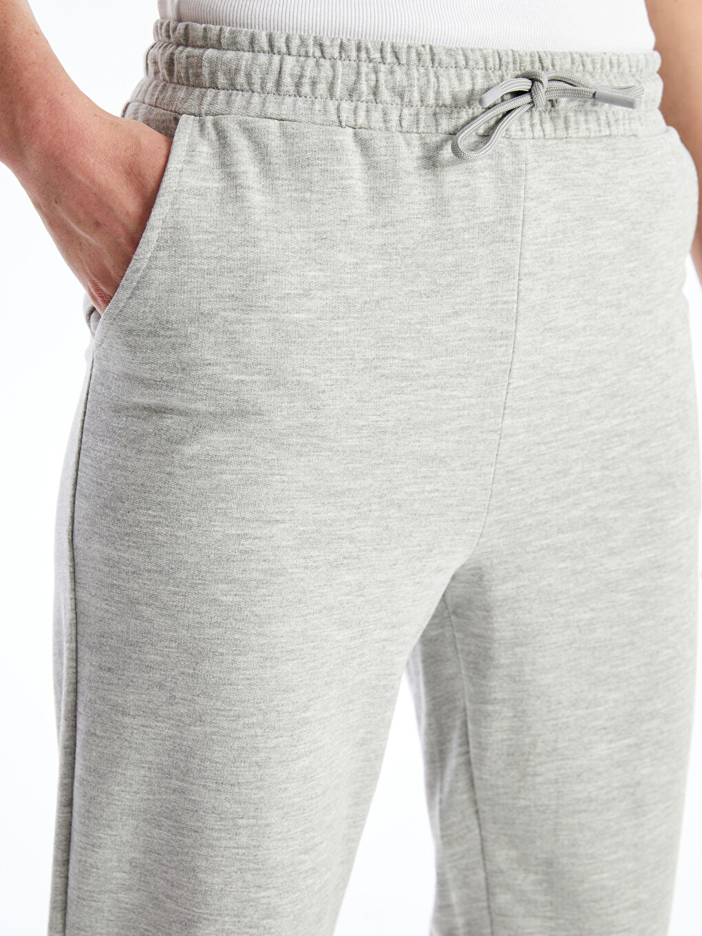Women's Elasticated Waist Plain Jogger Sweatpants-3