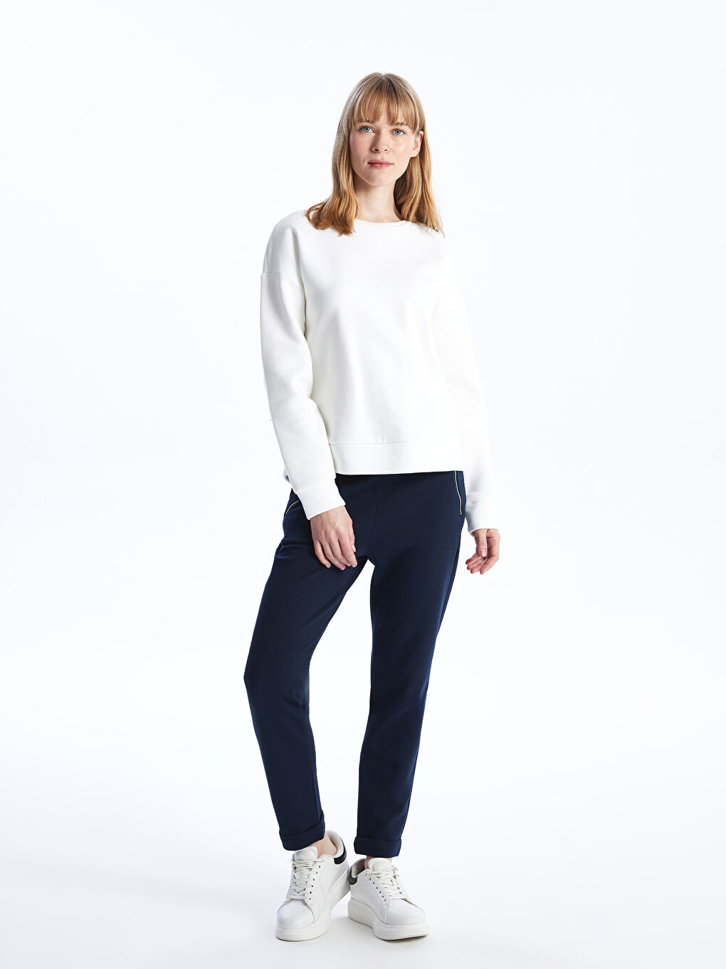 Women's Elasticated Waist Plain Sweatpants -S48233Z8-RFF